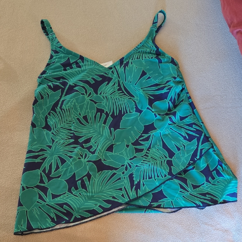 CLEARANCE* LANDS END Tropical Leaf Print Women's Swim Top